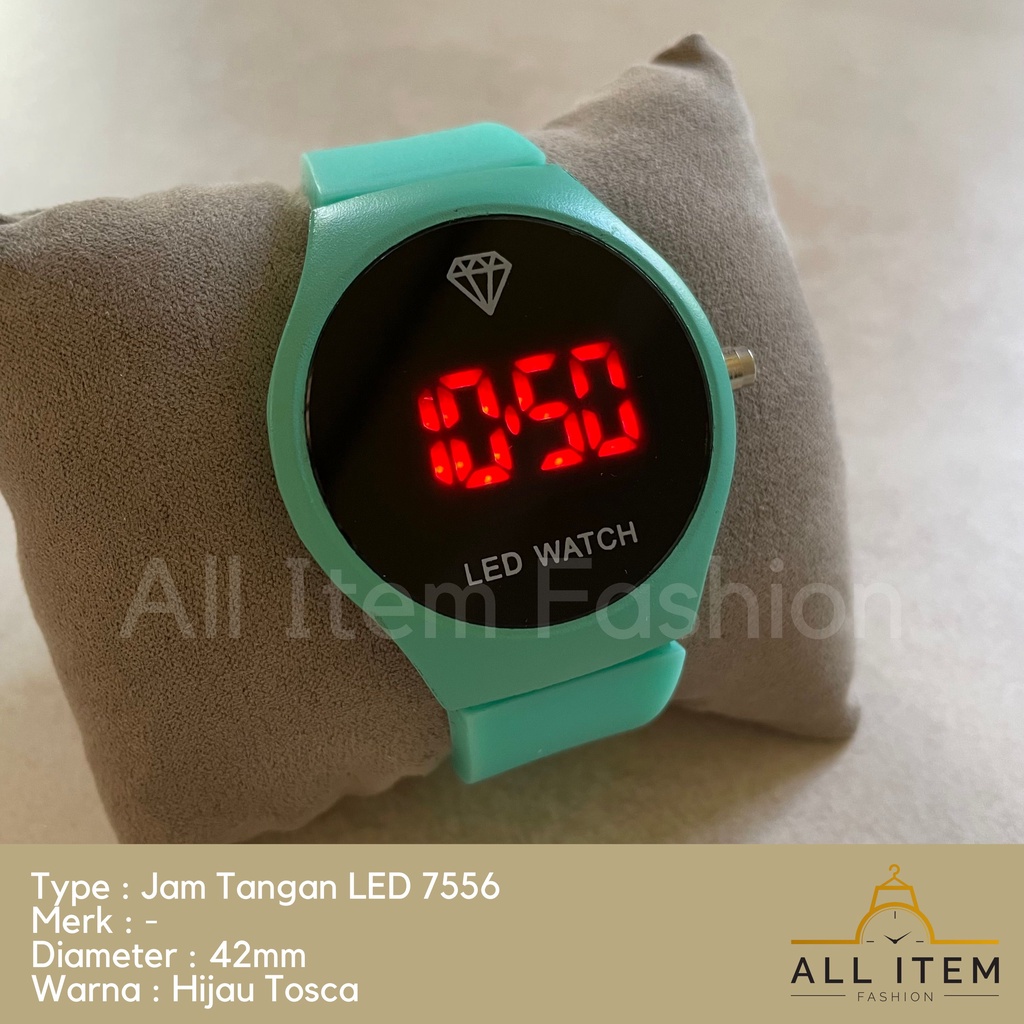 COD✅ Jam Tangan Bulat Digital LED 7556 Rubber Electronic Fashion Pria Wanita / Watches