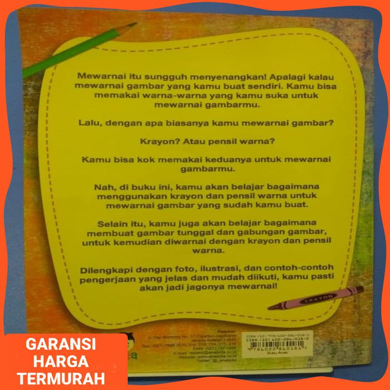 Buku Jago Mewarnai Dengan Krayon Pensil Warna