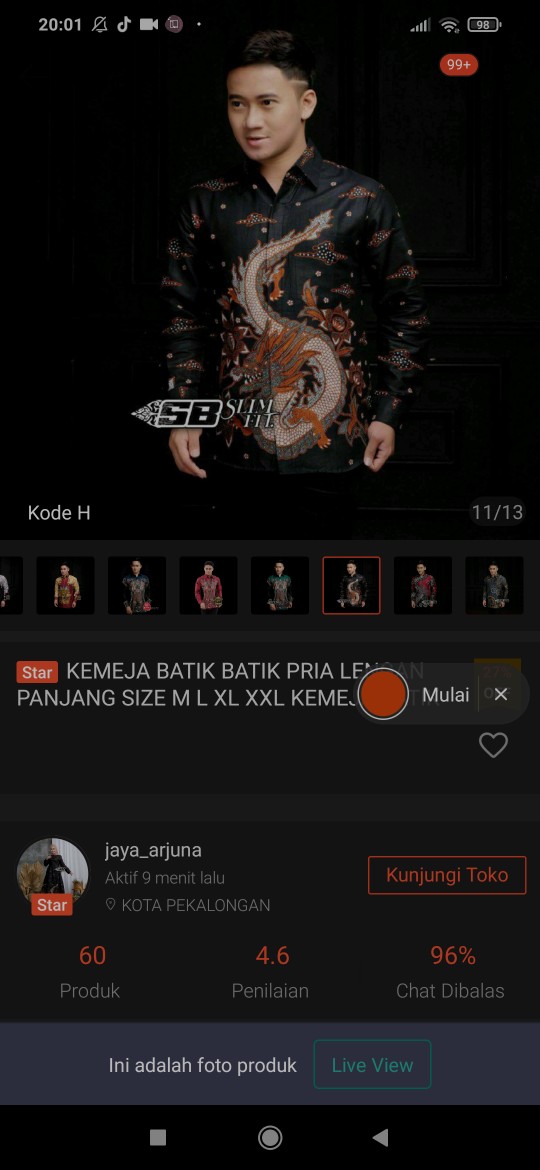 Kemeja Batik Batik Pria Lengan Panjang Size M L Xl Xxl Kemeja Batik Slimfit