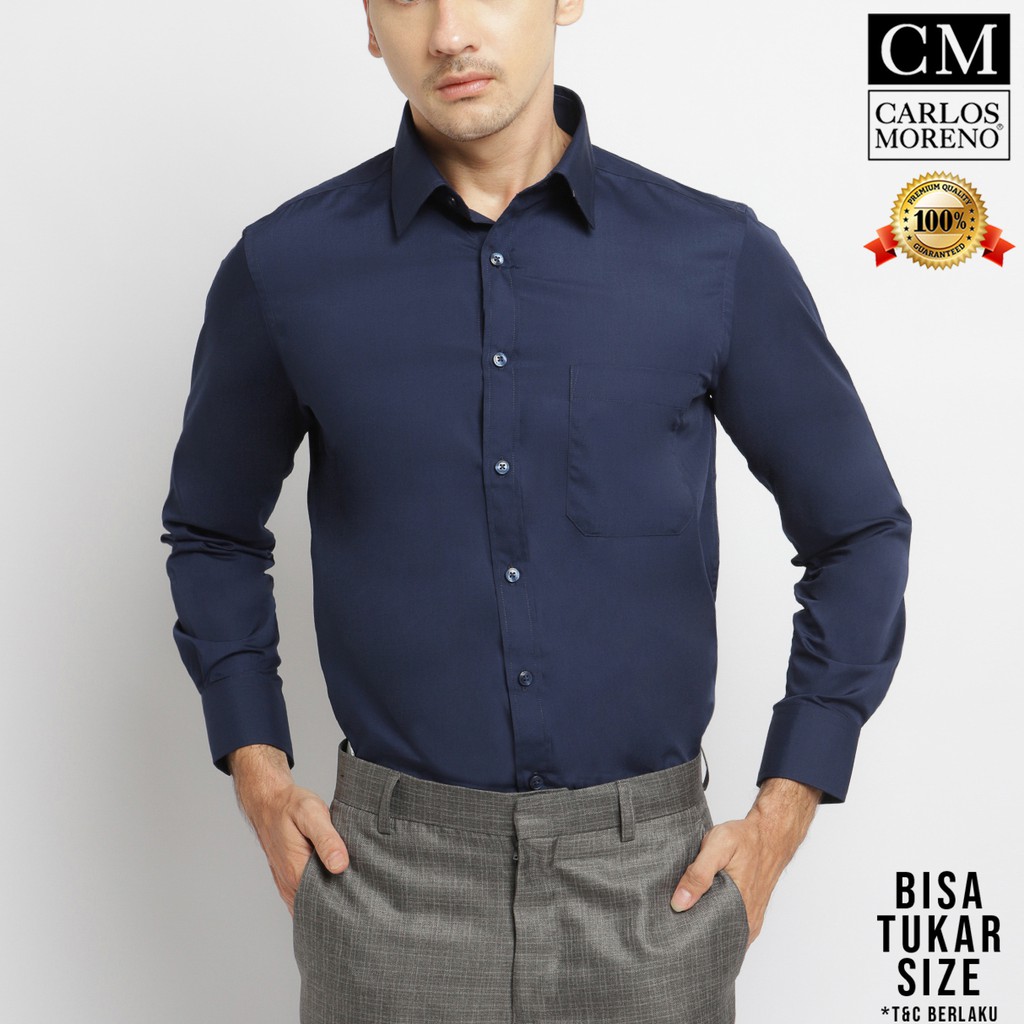 CARLOS MORENO - Kemeja Polos Katun - RKPL | Kemeja Formal | Kemeja Polos Pria | Kemeja Polos Regular