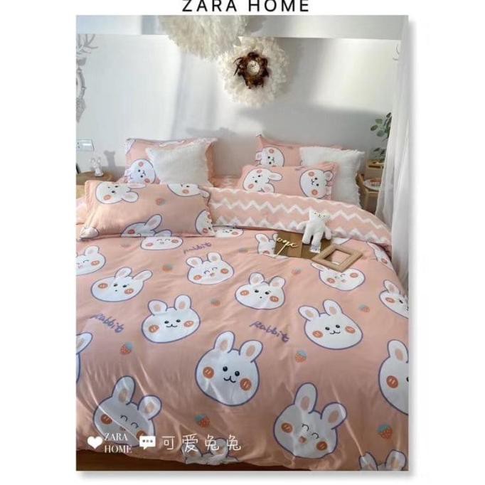 Bed Cover Zara Home Sprei Set Premium Motif Kelinci Cute Rasasayang44