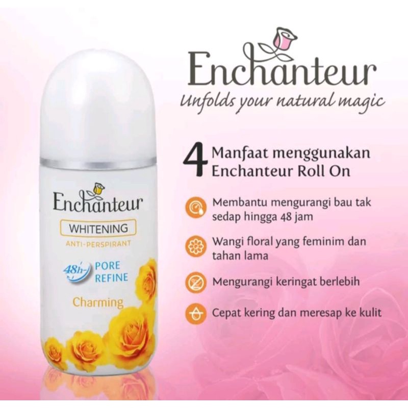 ENCHANTEUR ROLL ON DEODORANT WHITENING CHARMING 40ml