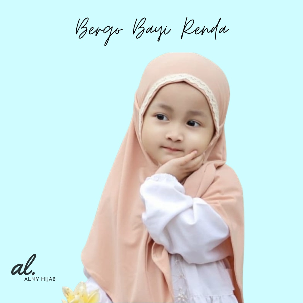 Bergo Bayi Renda kepala Anak Maryam Jilbab Kerudung/anak kids renda kepala 0-1 th