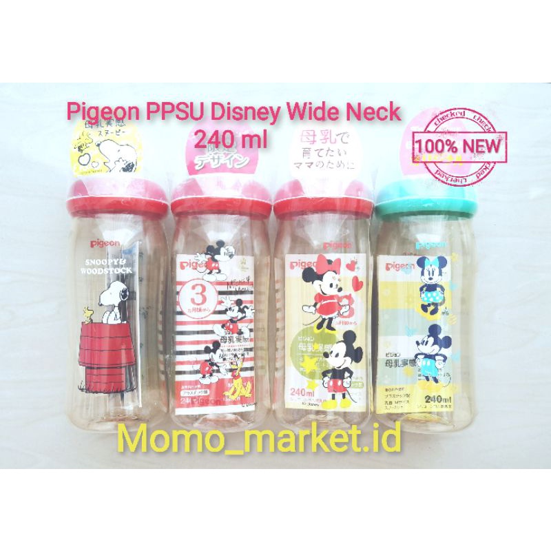 Pigeon PPSU Disney / Animal 160ml 240ml 330 ml Botol Susu PPSU Wide Neck Mickey