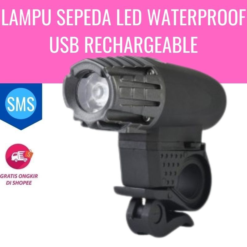 Lampu Sepeda MTB USB Rechargeable LED  Waterproof Aksesoris Sepeda