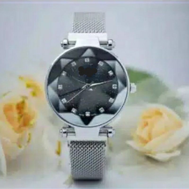 Jam tangan magnet analog kristal pasir