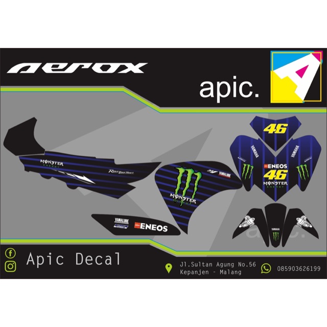 decal yamaha aerox 125 monster