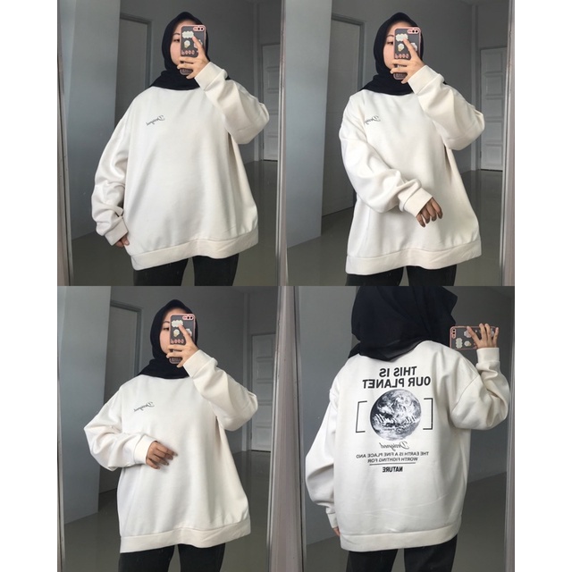 PART I SWEATER OVERSIZE/ CREWNECK THRIFT / PART 2 / SWEATER THRIFT / SWEATER OVERSIZE LENGAN BALON-Ld64 P68 planet
