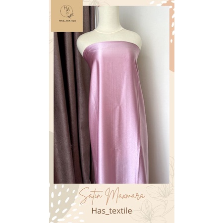 Kain Satin Maxmaaraa original Pure silk 100% Warna Pink rose Gold