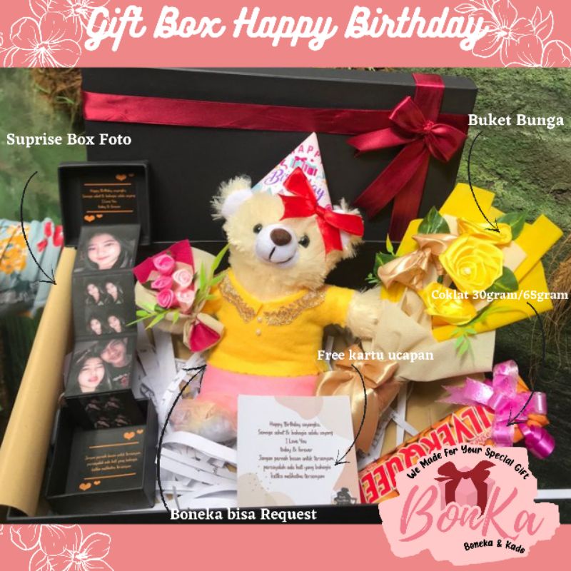 

Kado Ulang Tahun Pacar Spesial Hard box Foto Polaroid Buket Bunga Ultah Cewek Anniversary Custom