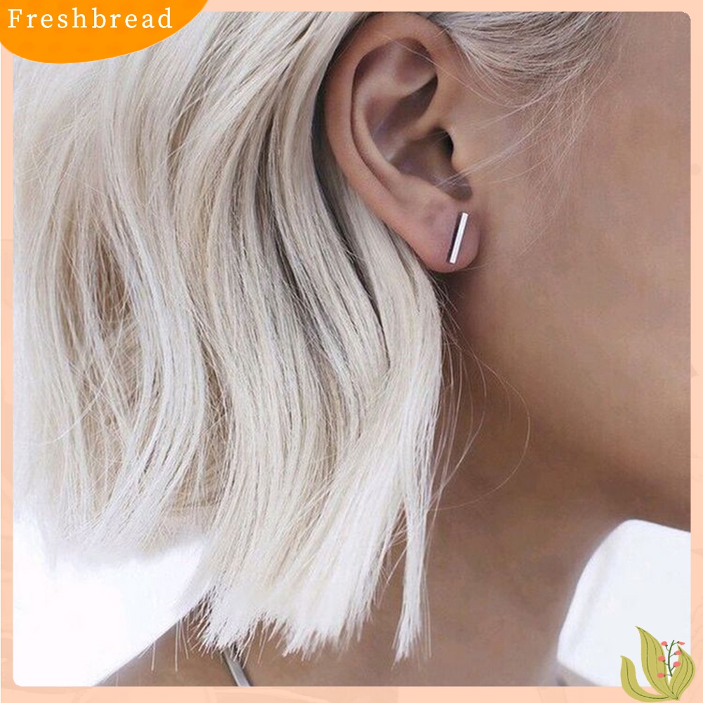 [TERLARIS]Women Men Fashion T Bar Alloy Ear Stud Earrings Party Jewelry Birthday Gift