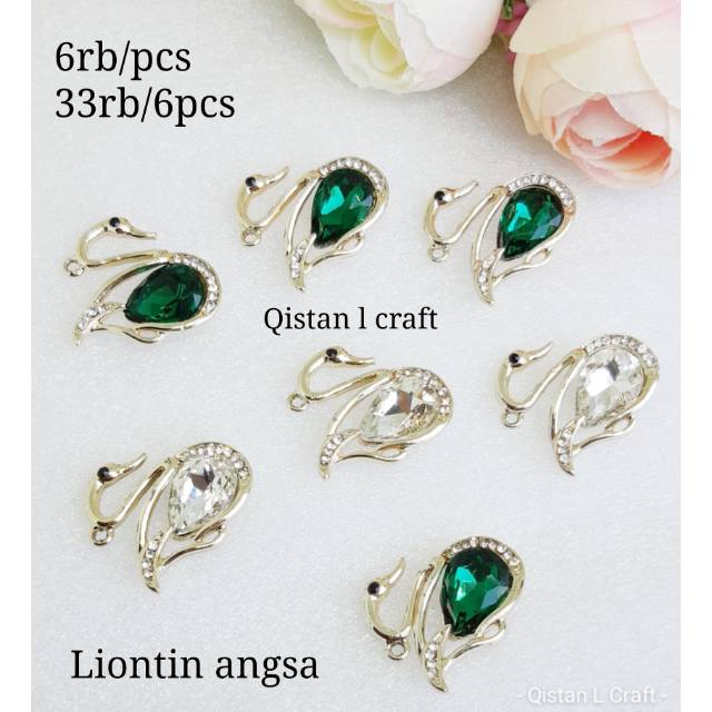 6pcs Angsa liontin