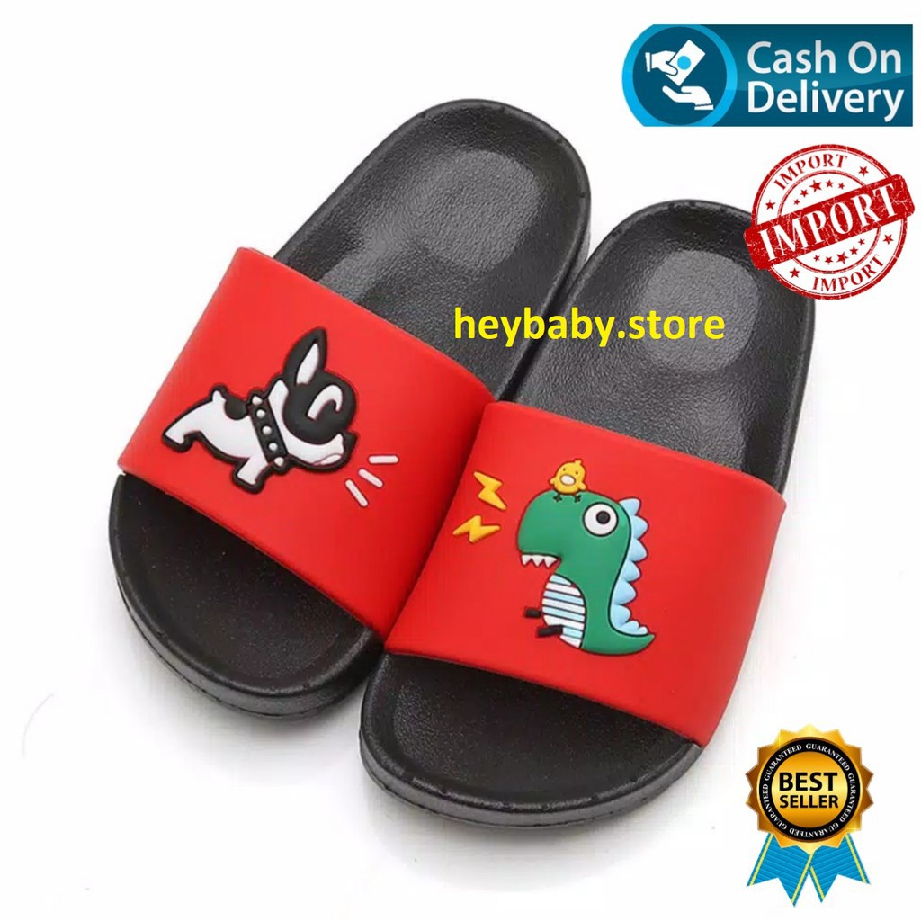 LittleAaron SANDAL DINO Sandal Anak Selop Karet Import Berkualitas 1-8 Tahun Sport Termurah Sendal Bayi Anak Cewek Cowok