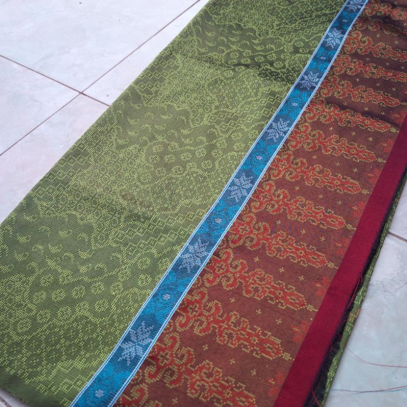 Songket Baron Pucuk Rebung Hijau Lime