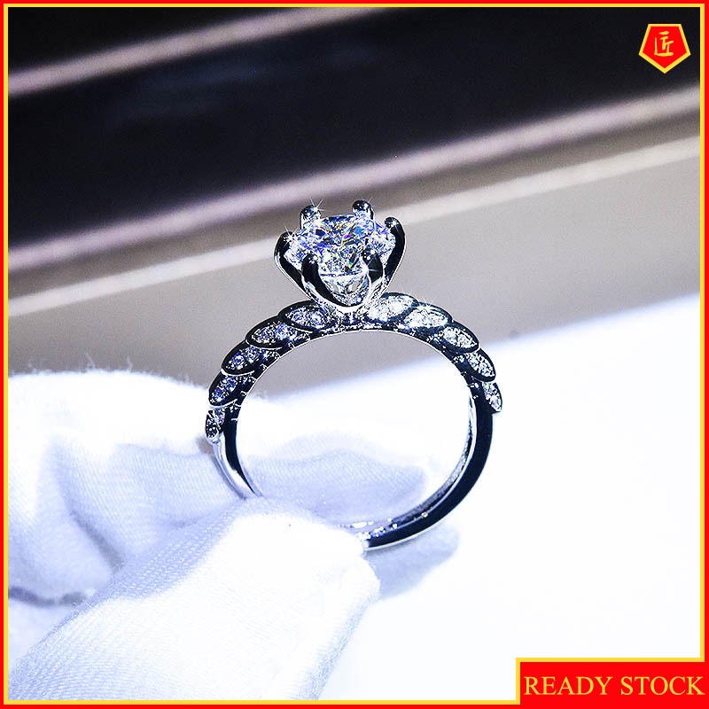 Cincin Desain Malaikat Aksen Berlian Gaya Elegan