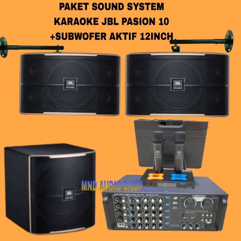 paket sound system karaoke jbl pasion 10 +subwofer 12inch aktif jbl