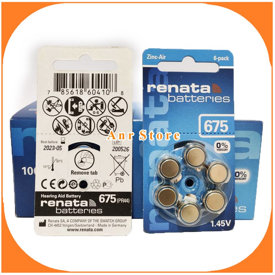 Renata 675 PR44 Baterai Alat Bantu Dengar Original AG13