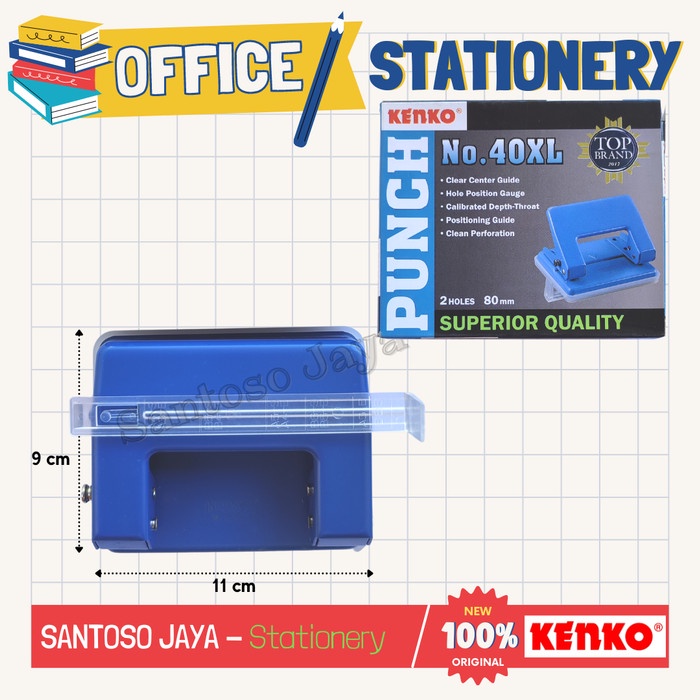 

Pembolong Kertas KENKO No. 40XL - Hole Punch 2 Holes 80mm Perforator