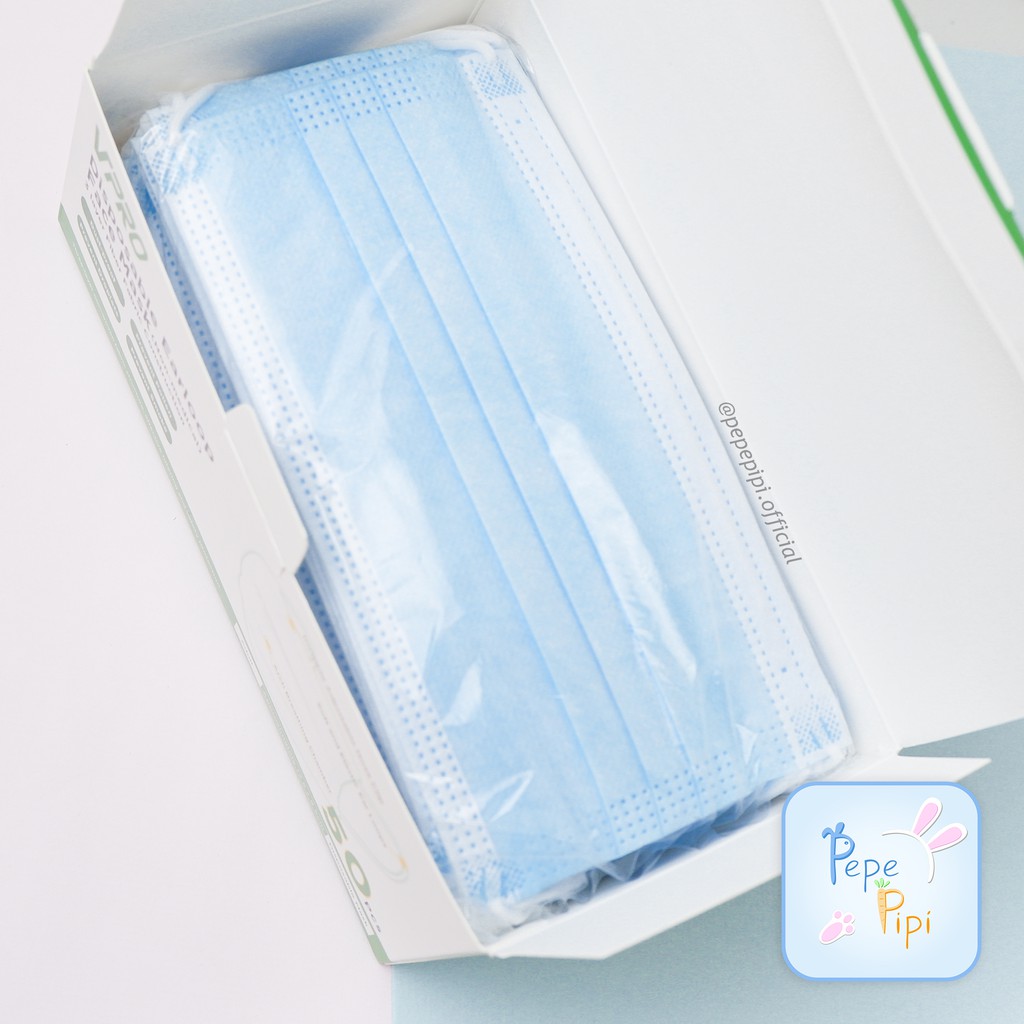 Masker Vpro Dewasa Non Medis 3 Ply Earloop Polos Sekali Pakai Face Mask Disposable