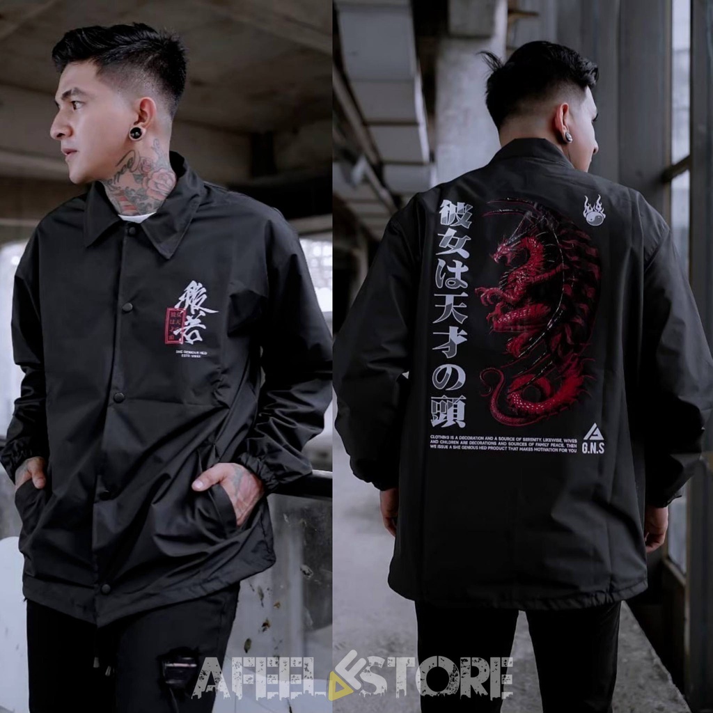 Jacket Pria Coach Dragon Series Original Archore Crowd Windbreaker