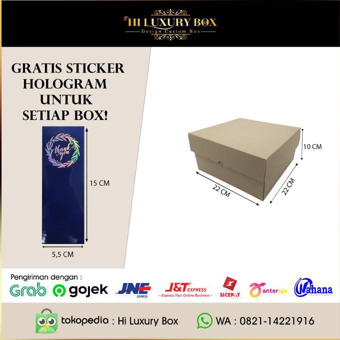 

Box Packaging Polos (22X22X10) | Kotak Kardus Packing Kraft |Kotak Kue Zonastore143