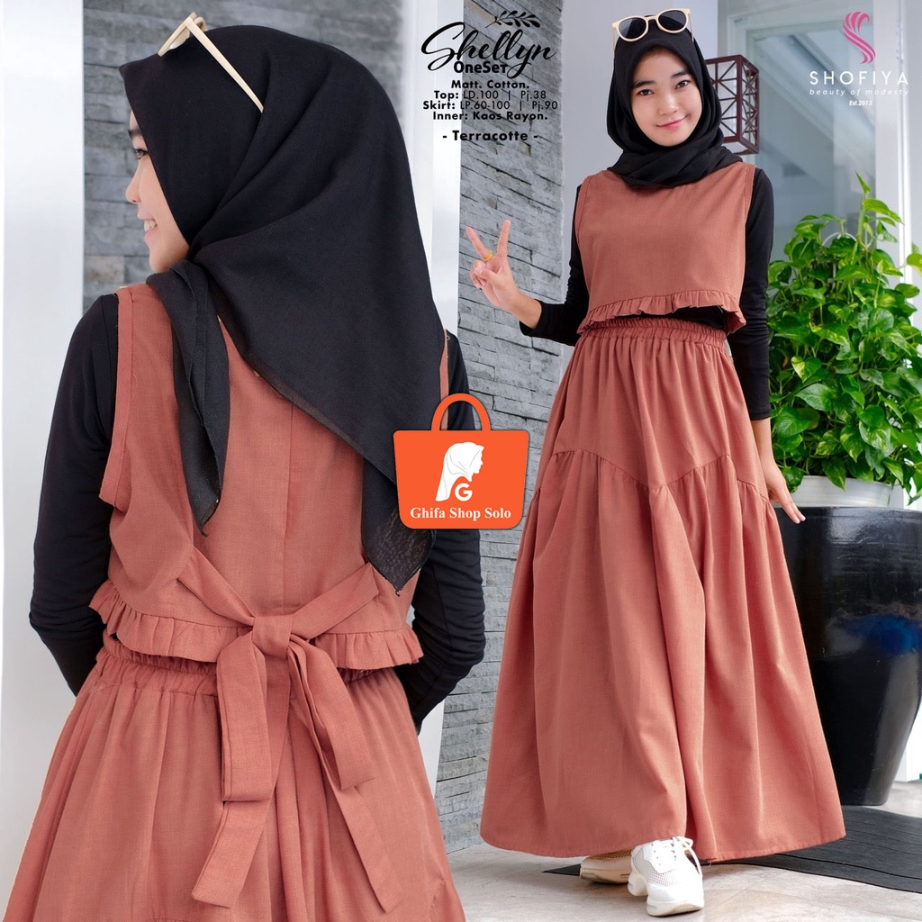 Baju Setelan Wanita Kekinian Shellyn One Set 3in1 Original by Shofiya Hijab / Setelan Wanita Remaja 