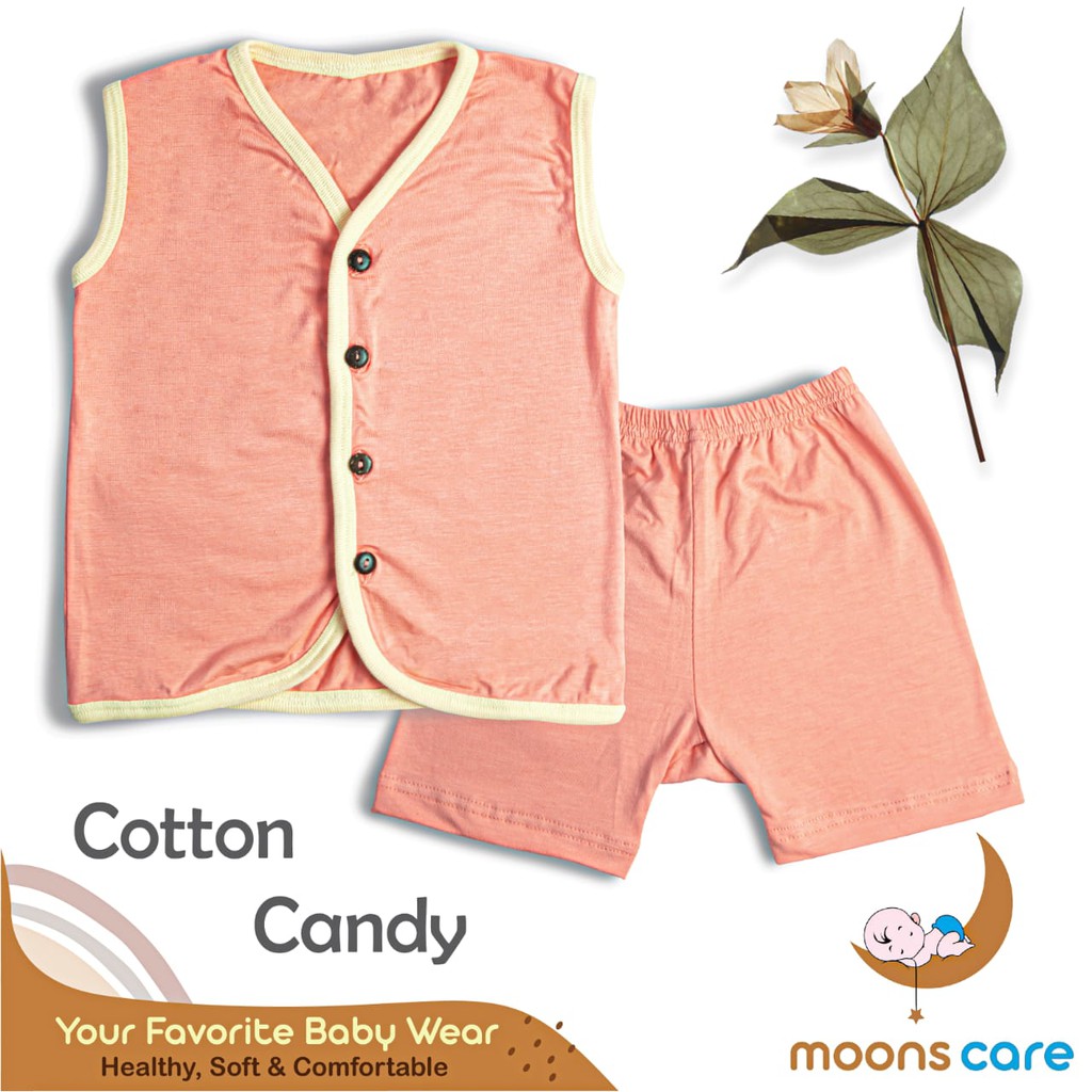 SML Moons Stelan kancing Kutung Polos Baju kutung celana pendek STELAN Moon's baju bayi baju moons