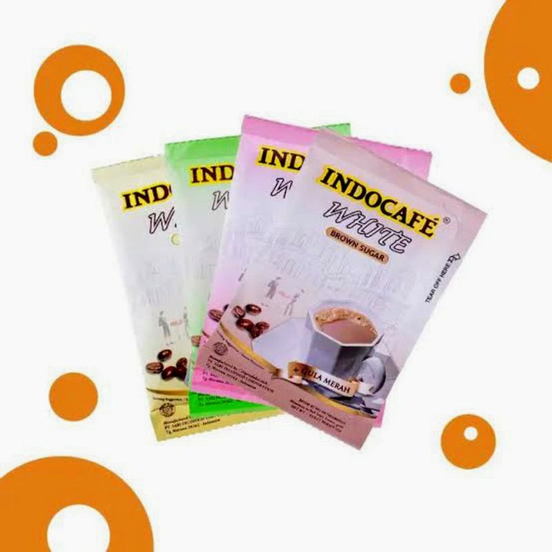 

Kopi indocafe white varian 10 Sachet (Brown sugar, Red bean, Hazelnut, Vanilla)