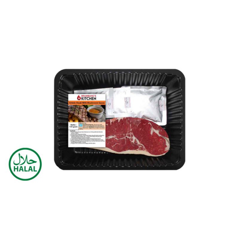 Daging Sapi Sirloin Steak dengan Saus Jamur Mushroom