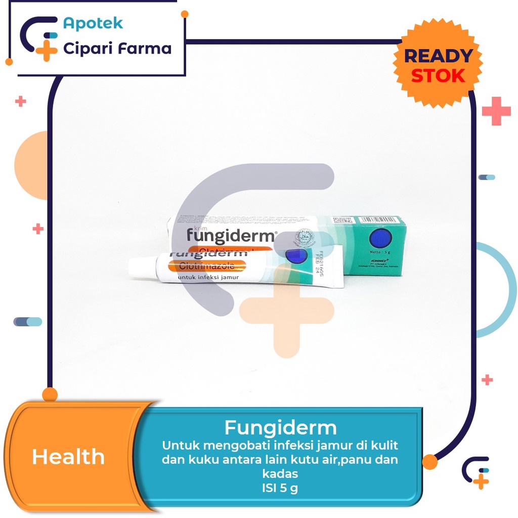 Fungiderm Salep Anti Krim Antijamur Clotrimazole 1% untuk Gatal, Kutu Air, Panu, dan Infeksi Kulit A