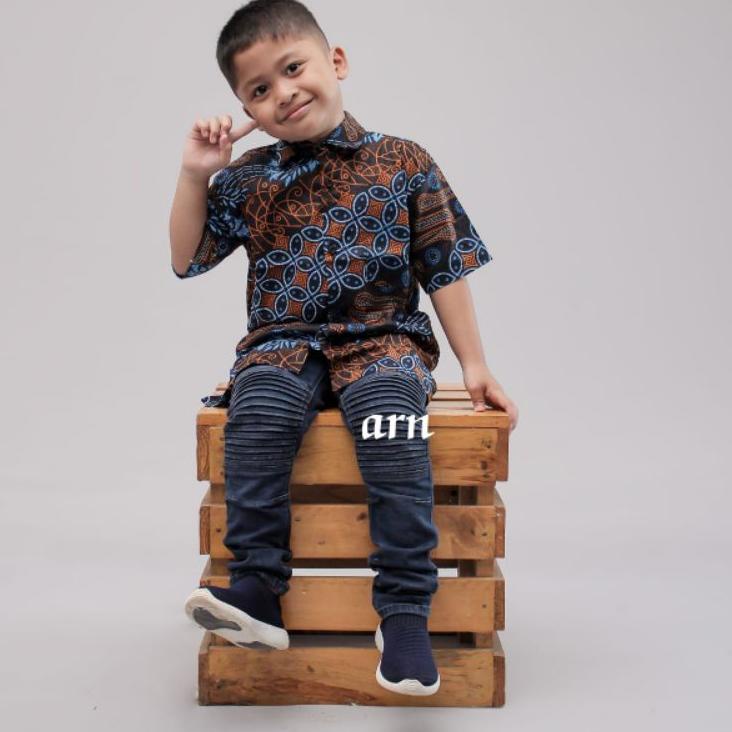 Paling Diminati Kemeja batik anak-Batik anak-Baju batik anak laki-laki umur 2-12th hem anak BUTIKDIA