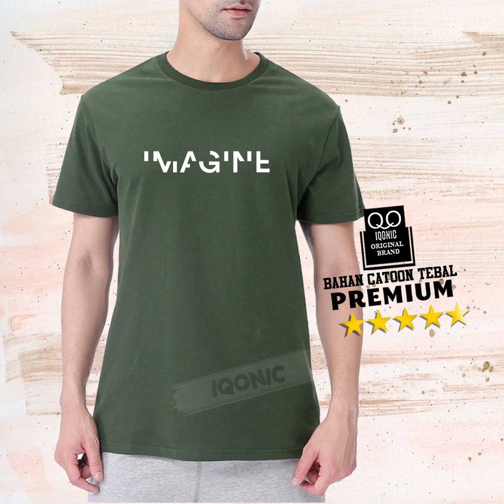 Brother Store Kaos Distro Pria - KAOS COWOK - Kaos Kata Kata Keren - IMAGINE Text Putih Premium