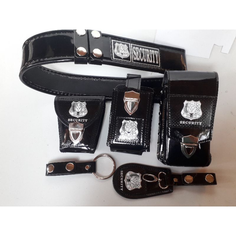 SABUK KOPEL SET SETELAN PDL LOGO EMBOS SATPAM SECURITY HITAM TERBARU