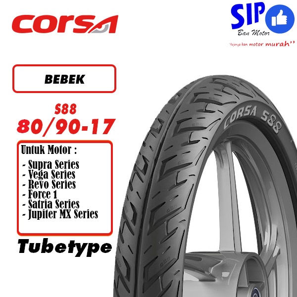 Ban motor bebek Corsa S88 80 90 17 tubetype bukan tubeless