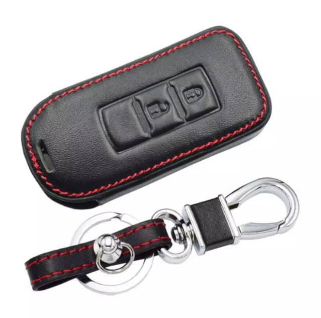 Gantungan kunci sarung kulit cover remote keyless mobil MITSUBISHI PAJERO XPANDER OUTLANDER