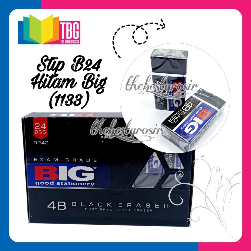 

1 PCS STIP HITAM BESAR BIG / PENGHAPUS B24 9242 HITAM BIG / BLACK ERASER (R-1133)