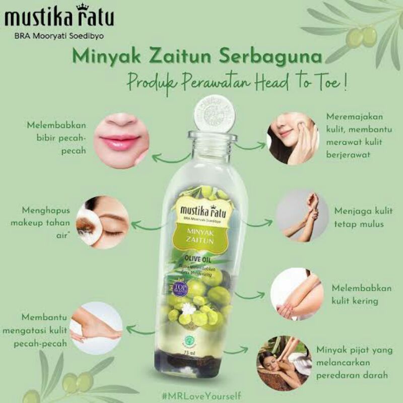Mustika Ratu Minyak Zaitun 175ml ~75ml Mustika ratu Original 100% Ori Asli BISA BAYAR DI TEMPAT(COD)
