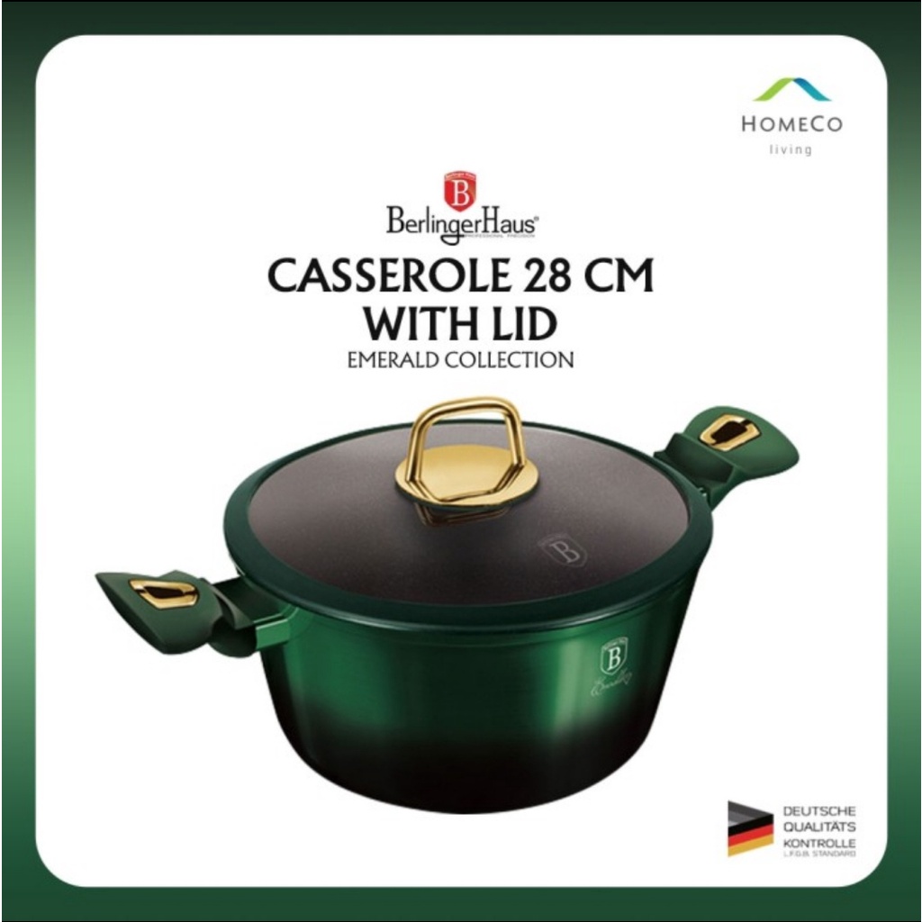 Berlinger Haus Casserole 28 cm Emerald Series Panci Hijau Premium