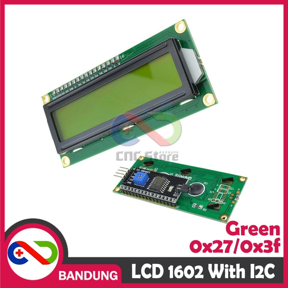 LCD 1602 16X2 CHARACTER GREEN BACKLIGHT+ I2C SERIAL INTERFACE MODULE