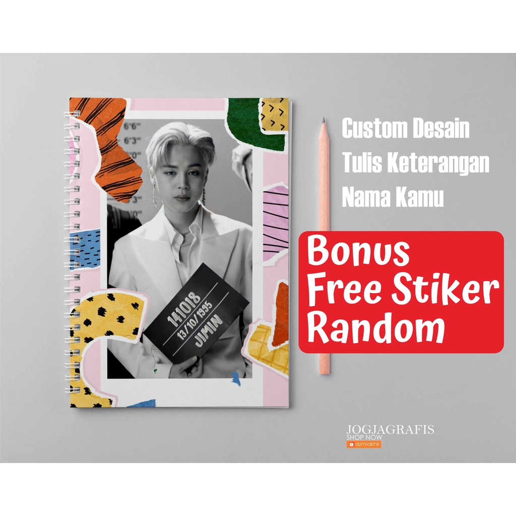 

Buku Notebook BTS Custom Frame Photo A5 / BUKU TULIS / Notebook Spiral ( Bonus Stiker Random )