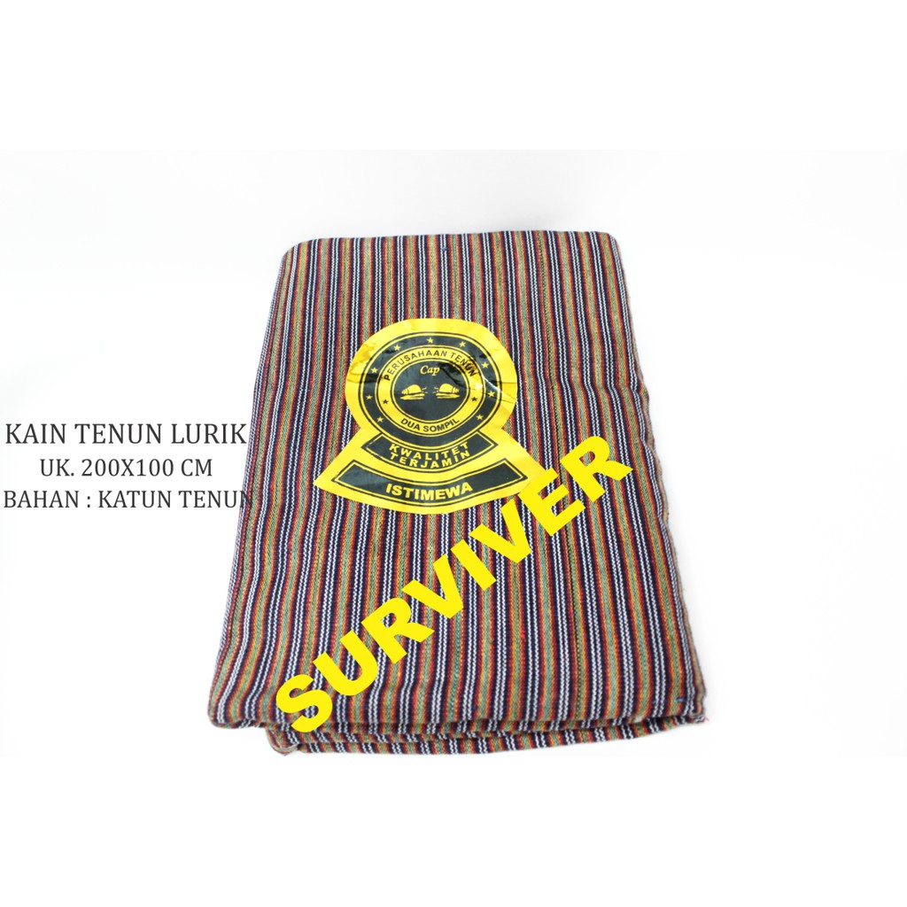 Kain Batik Tenun Lurik Khas Jogja Solo Motif Garis Ungu Hitam Original Halus