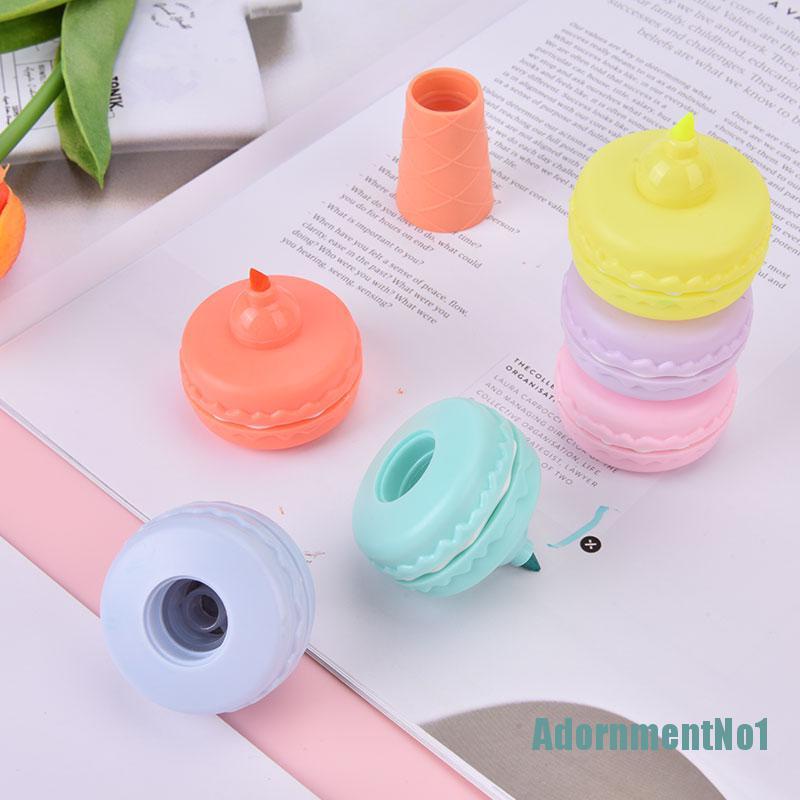 (AdornmentNo1) 6pcs / Set Spidol Highlighter Warna Macaron Fluorescent Untuk Gambar / Dekorasi Kue