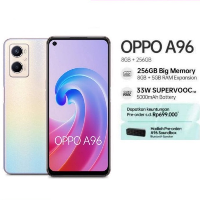 OPPO A96 BARU NEW GARANSI RESMI RAM 8 256 ORIGINAL GRESS ORI BERGARANSI