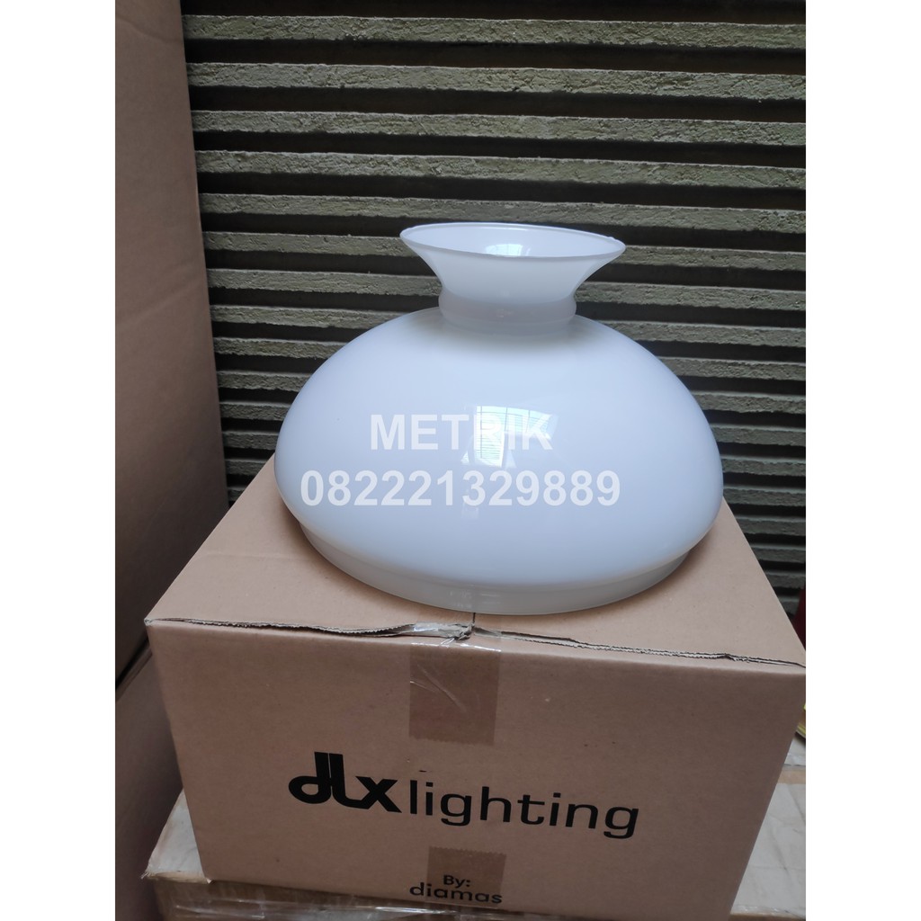 KAP LAMPU ANTIK DIAMETER 28CM/ KAP KACA LAMPU GANTUNG KEREK