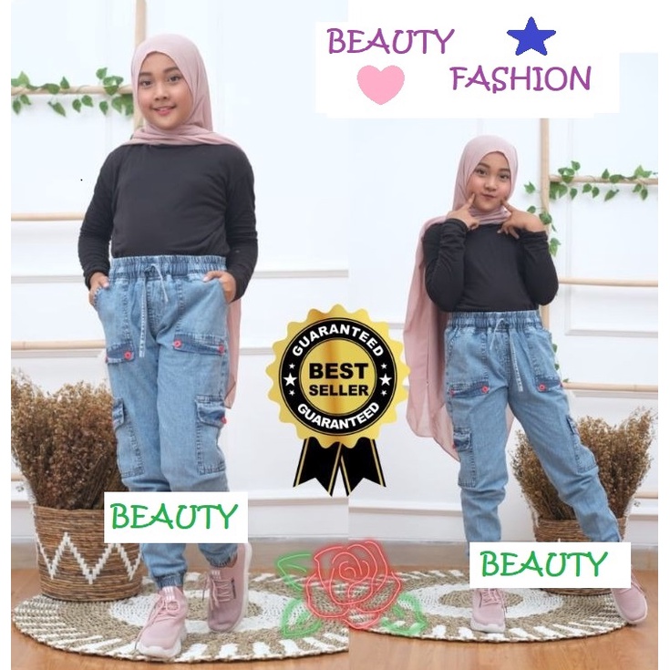 Celana jeans anak perempuan / celana panjang anak perempuan / celana cargo anak perempuan