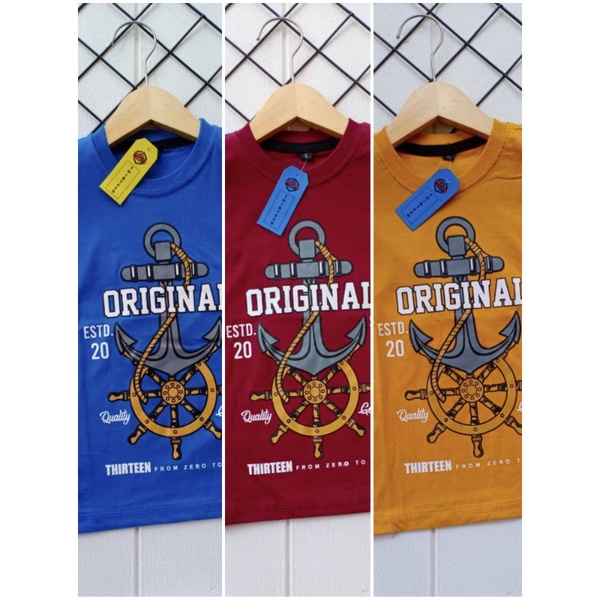 kaos anak dan distro Kaos terlaris maroon biru mustard