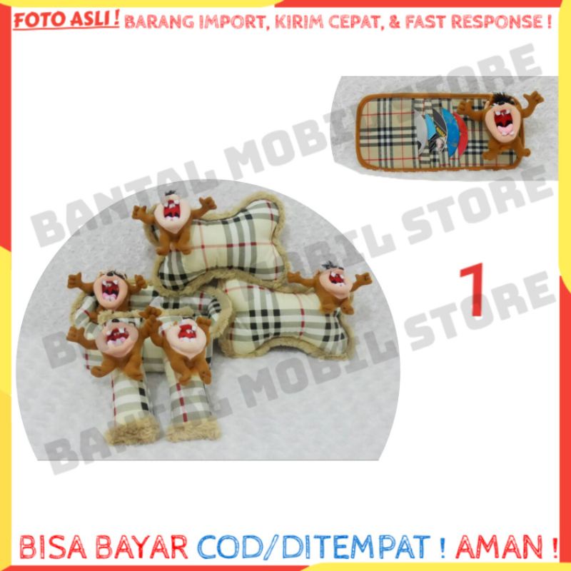 SET CAR BANTAL SANDARAN HEADREST JOK KEPALA LEHER TISU TISSU TISUE TISSUE SAFETY BELT SABUK PENGAMAN