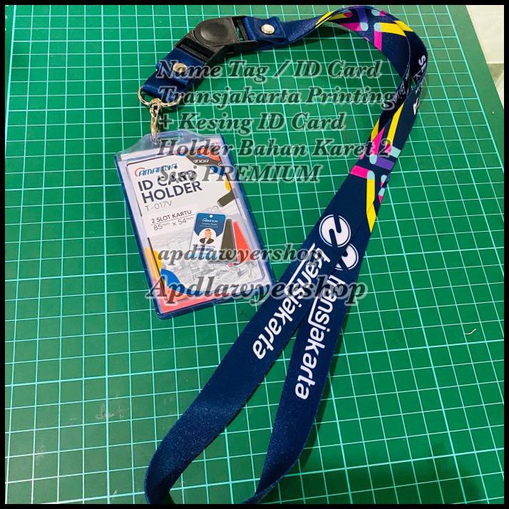 

Name Tag Id Card Holder Plus Tali Id Card Transjakarta Printing 2 Sisi