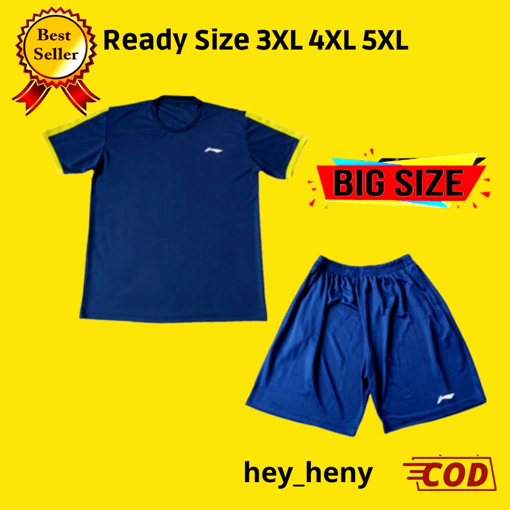 Kaos Jersey Jersy Olahraga Pria Dewasa Baju Bulutangkis Lengan Tangan Pendek Pakaian Setelan Atasan 