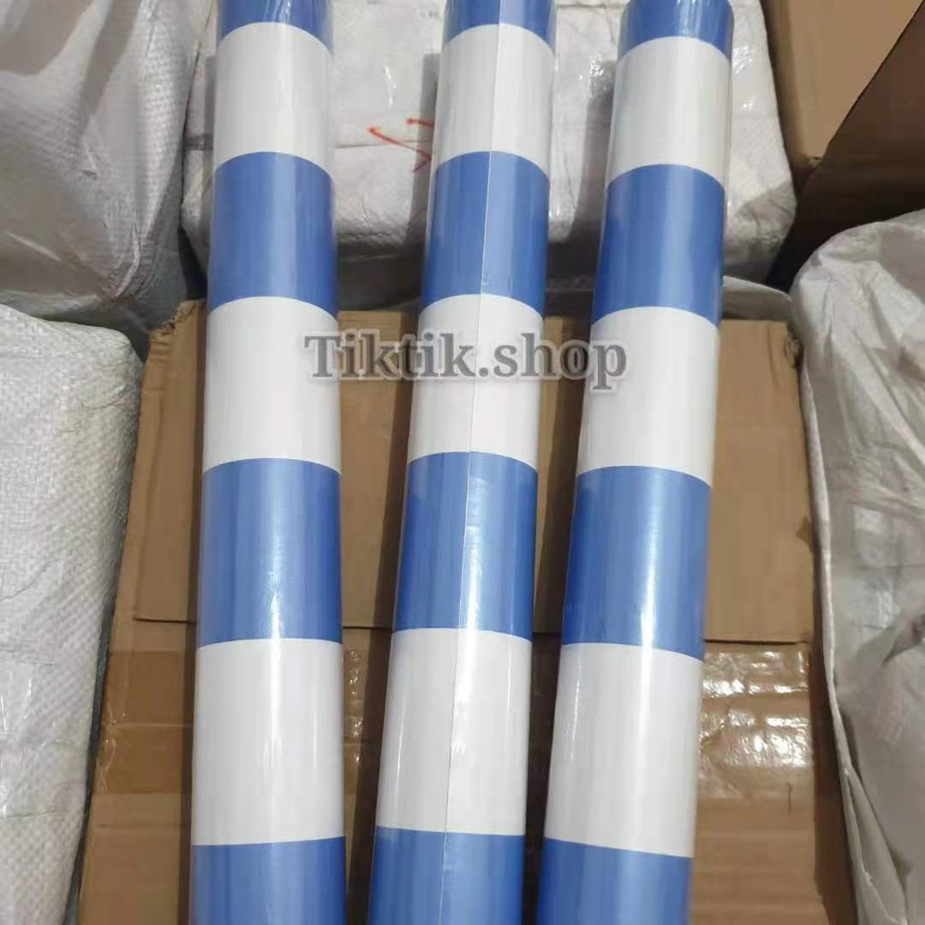 Wallpaper sticker Dinding Salur Besar Biru Putih 45cmx10m